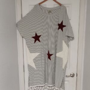 Gray and White Star Patterned Dress